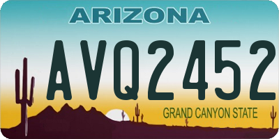 AZ license plate AVQ2452