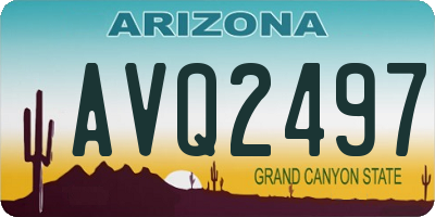 AZ license plate AVQ2497