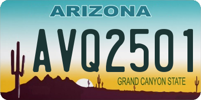 AZ license plate AVQ2501