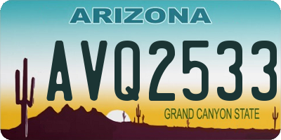 AZ license plate AVQ2533