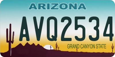 AZ license plate AVQ2534