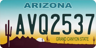 AZ license plate AVQ2537