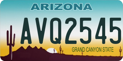 AZ license plate AVQ2545