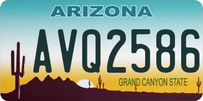 AZ license plate AVQ2586