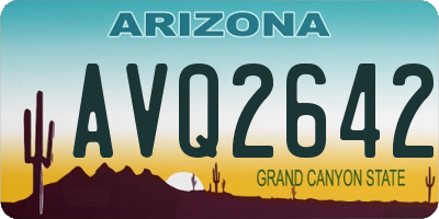 AZ license plate AVQ2642