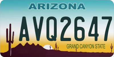 AZ license plate AVQ2647