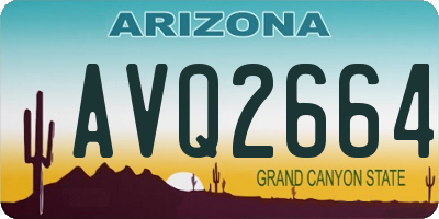 AZ license plate AVQ2664