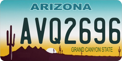 AZ license plate AVQ2696