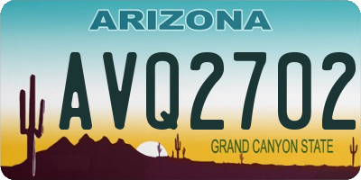 AZ license plate AVQ2702