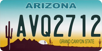 AZ license plate AVQ2712