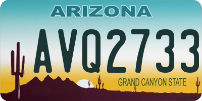 AZ license plate AVQ2733