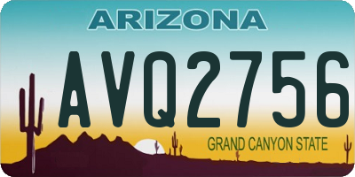 AZ license plate AVQ2756