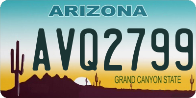 AZ license plate AVQ2799