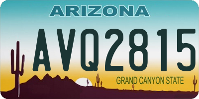 AZ license plate AVQ2815