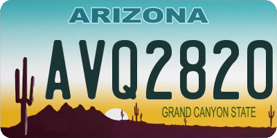 AZ license plate AVQ2820