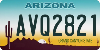 AZ license plate AVQ2821