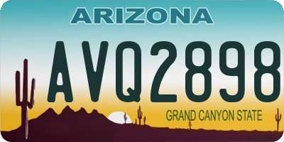 AZ license plate AVQ2898