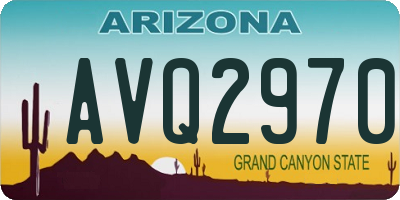 AZ license plate AVQ2970