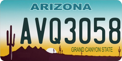 AZ license plate AVQ3058