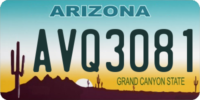AZ license plate AVQ3081