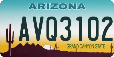 AZ license plate AVQ3102