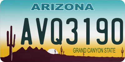 AZ license plate AVQ3190