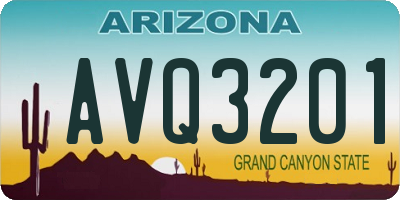 AZ license plate AVQ3201