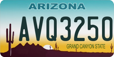 AZ license plate AVQ3250