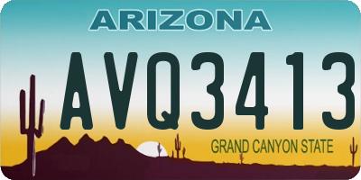 AZ license plate AVQ3413