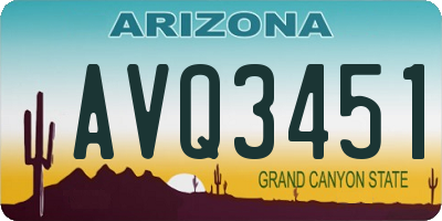 AZ license plate AVQ3451
