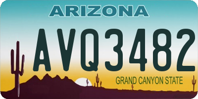 AZ license plate AVQ3482