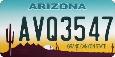 AZ license plate AVQ3547