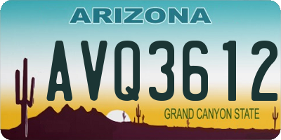 AZ license plate AVQ3612