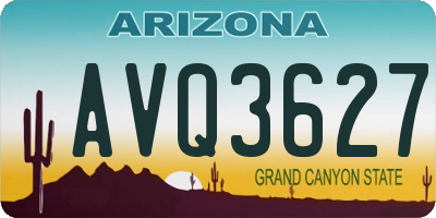 AZ license plate AVQ3627