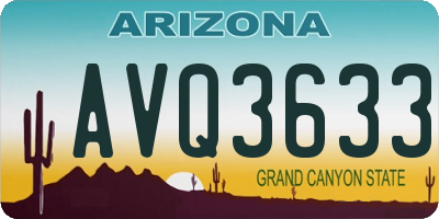 AZ license plate AVQ3633