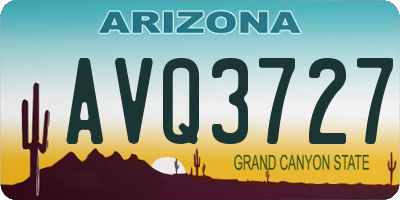 AZ license plate AVQ3727