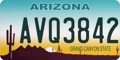 AZ license plate AVQ3842