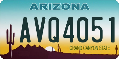 AZ license plate AVQ4051