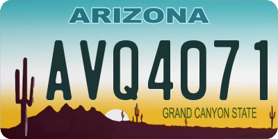 AZ license plate AVQ4071