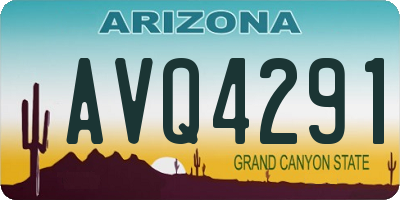 AZ license plate AVQ4291
