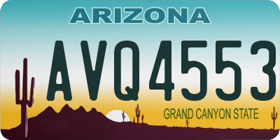 AZ license plate AVQ4553