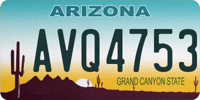 AZ license plate AVQ4753