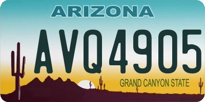 AZ license plate AVQ4905
