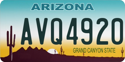 AZ license plate AVQ4920