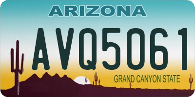 AZ license plate AVQ5061