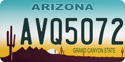 AZ license plate AVQ5072