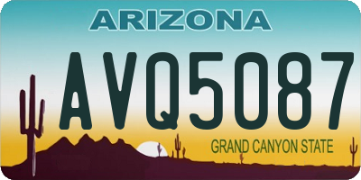 AZ license plate AVQ5087