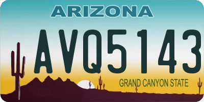 AZ license plate AVQ5143