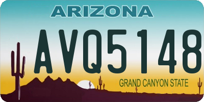 AZ license plate AVQ5148