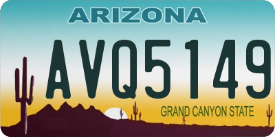 AZ license plate AVQ5149